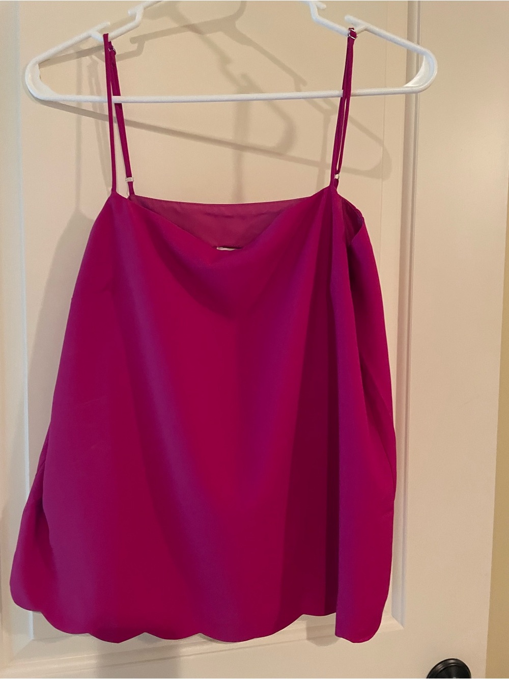 J. Crew Fuchsia Scallop Hem Camisole